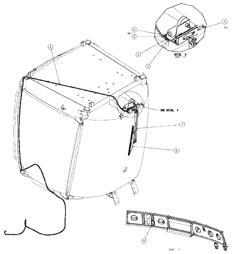 Схема запчастей Case IH SPX4260 - (01-004) - FRONT UPPER WIPER GROUP Cab Interior