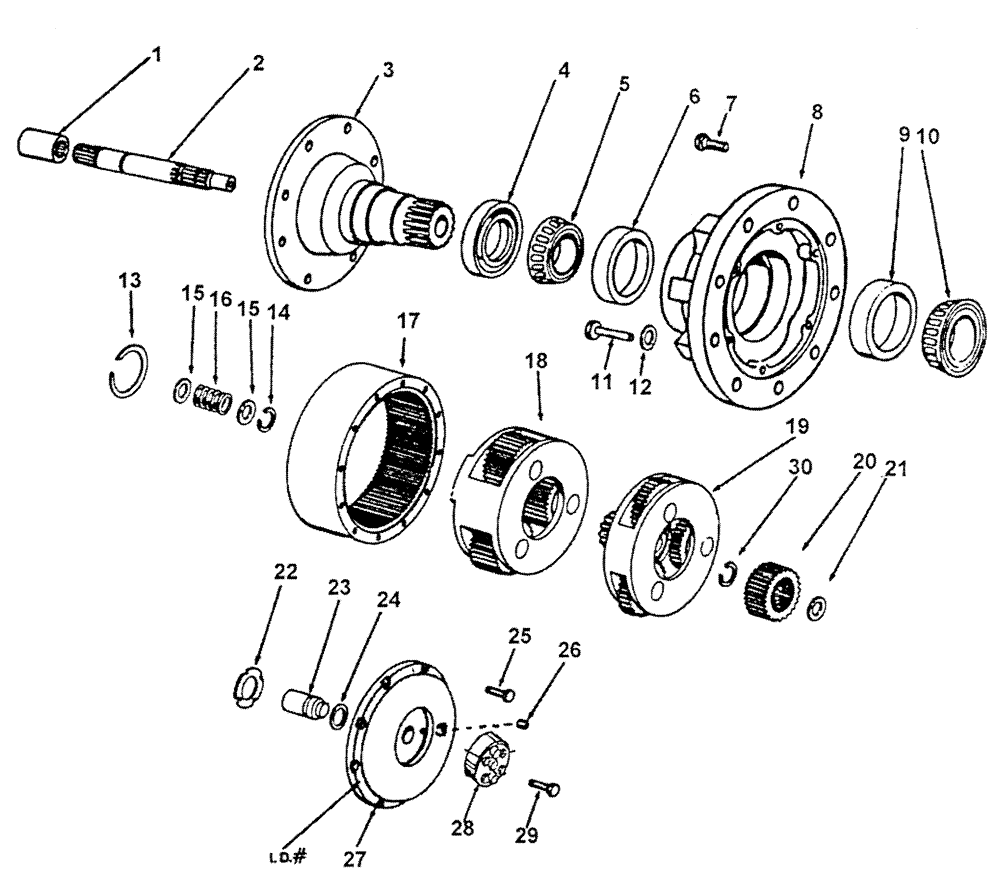 Схема запчастей Case IH PATRIOT NT - (04-002) - POWER WHEEL HUB (AUBURN MODEL 6) - SEAL & BEARING KIT Hub, Wheel & Tires