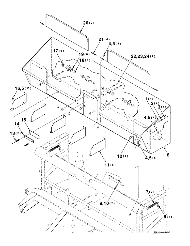 Схема запчастей Case IH 8480 - (7-02) - TWINE BOX ASSEMBLY (12) - MAIN FRAME