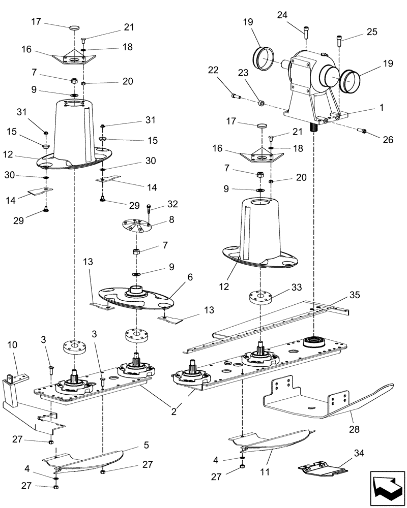 Схема запчастей Case IH MDX31 - (K.10.E.60[02B]) - CUTTERBAR, EXTERNAL COMPONENTS - FROM PIN Y9ZSD0001 K - Crop Processing