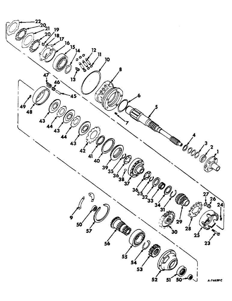 Схема запчастей Case IH 806 - (B-12) - POWER TRAIN, TORQUE AMPLIFIER (03) - POWER TRAIN