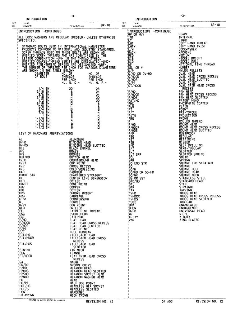 Схема запчастей Case IH 30 - (3) - INTRODUCTION, CONTINUED (00) - GENERAL & PICTORIAL INDEX