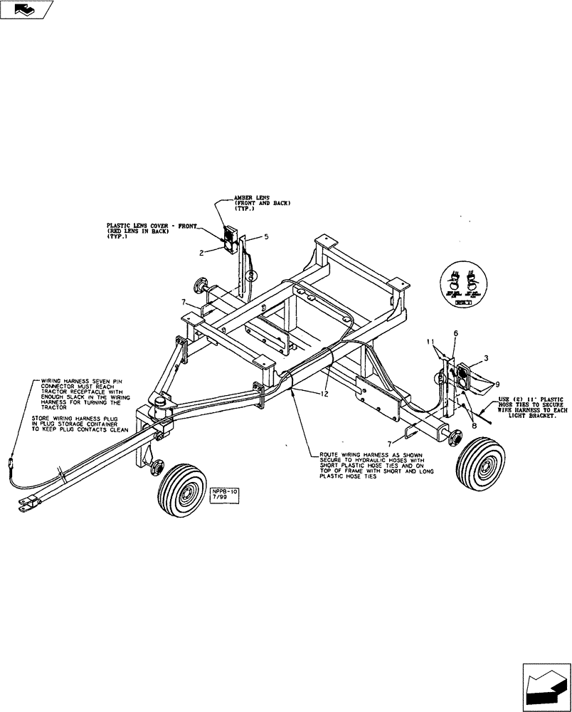 Схема запчастей Case IH 9000 - (55.404.01) - WARNING AND TAIL LIGHT KIT (55) - ELECTRICAL SYSTEMS