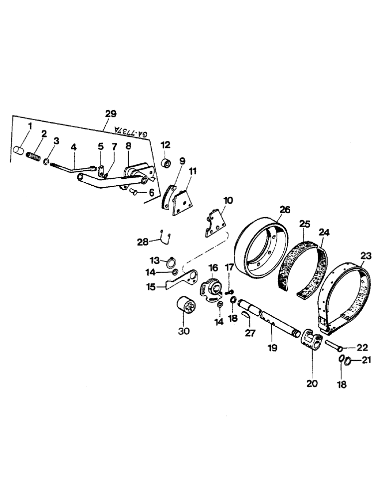 Схема запчастей Case IH 833 - (04-08) - INDEPENDENT HAND BRAKE (5.1) - BRAKES