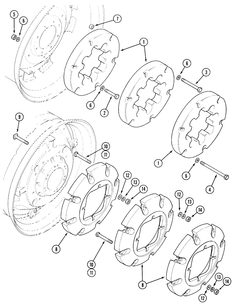 Схема запчастей Case IH 5230 - (6-116) - WEIGHTS, REAR WHEEL (06) - POWER TRAIN