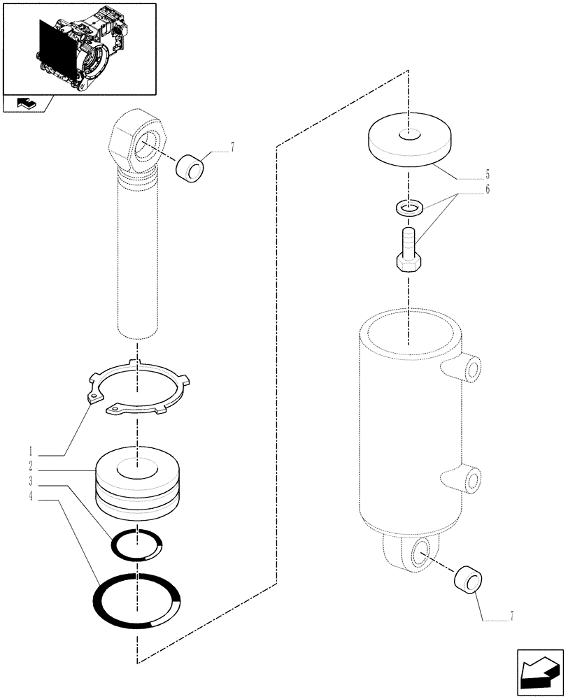 Схема запчастей Case IH PUMA 165 - (1.82.6/ C) - HYDRAULIC POWER LIFT - CYLINDER - BREAKDOWN (07) - HYDRAULIC SYSTEM