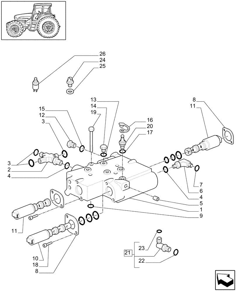 Схема запчастей Case IH MXM175 - (1.80.7/01[04]) - PTO, CLUTCH - (4WD) - C5497 (07) - HYDRAULIC SYSTEM