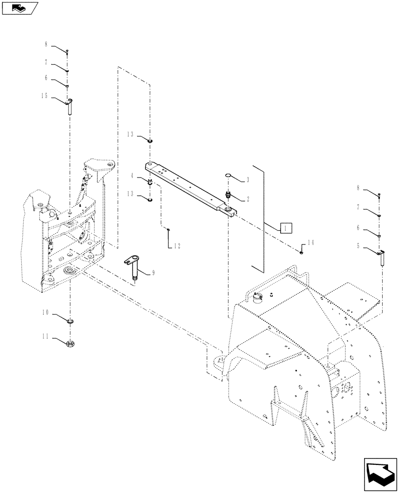 Схема запчастей Case IH QUADTRAC 550 - (39.127.02) - CENTER CONNECTING LINK - QUADTRAC (39) - FRAMES AND BALLASTING