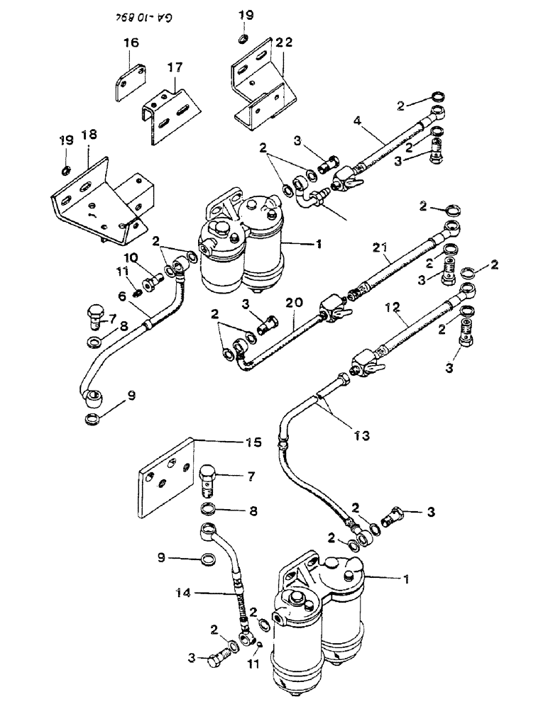 Схема запчастей Case IH D-155 - (11-040) - FUEL FILTER AND LINES 