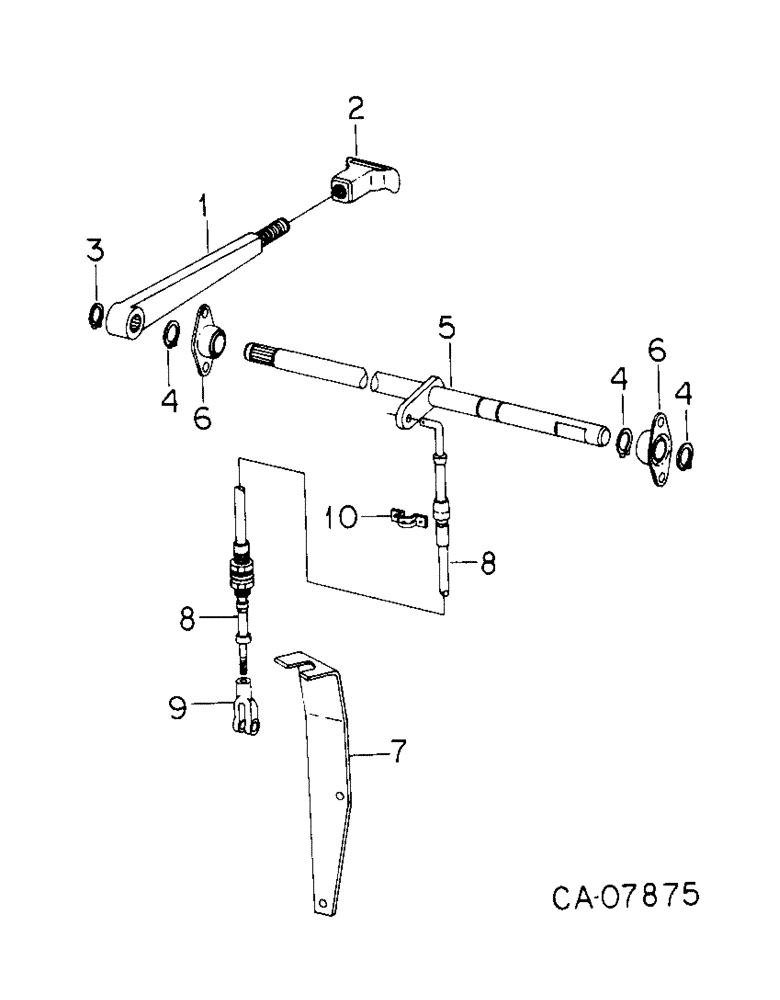 Схема запчастей Case IH 7488 - (07-24) - DRIVE TRAIN, PARK LOCK CONTROLS, EXTERNAL (04) - Drive Train