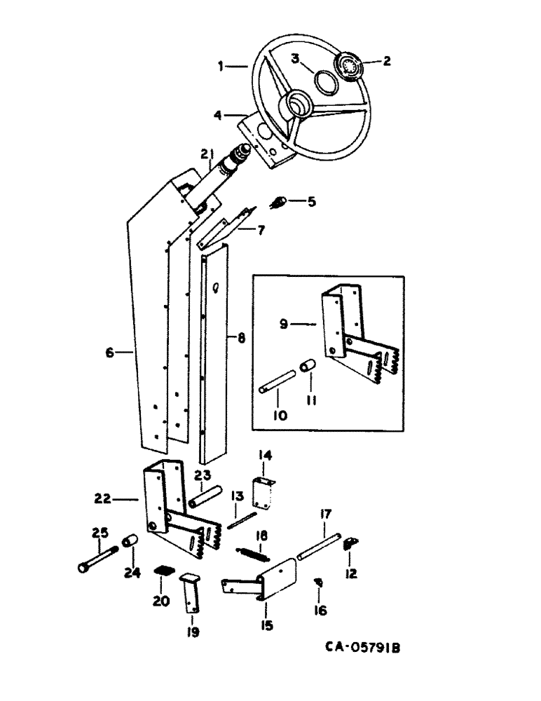 Схема запчастей Case IH 1480 - (05-02) - STEERING, STEERING WHEEL, SERIAL NO. 24001 AND ABOVE (04) - STEERING