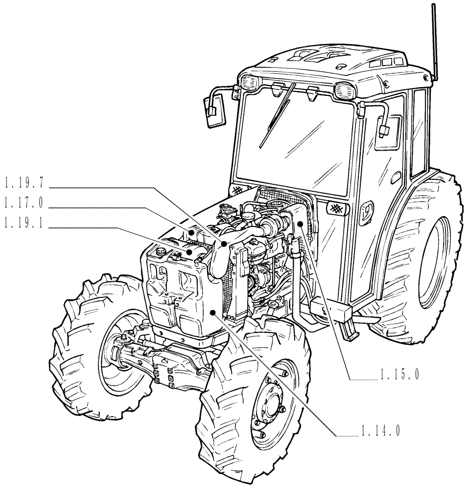 Схема запчастей Case IH JX1095N - (1.09.0) - SEC. 02 - ENGINE EQUIP. (02) - ENGINE EQUIPMENT