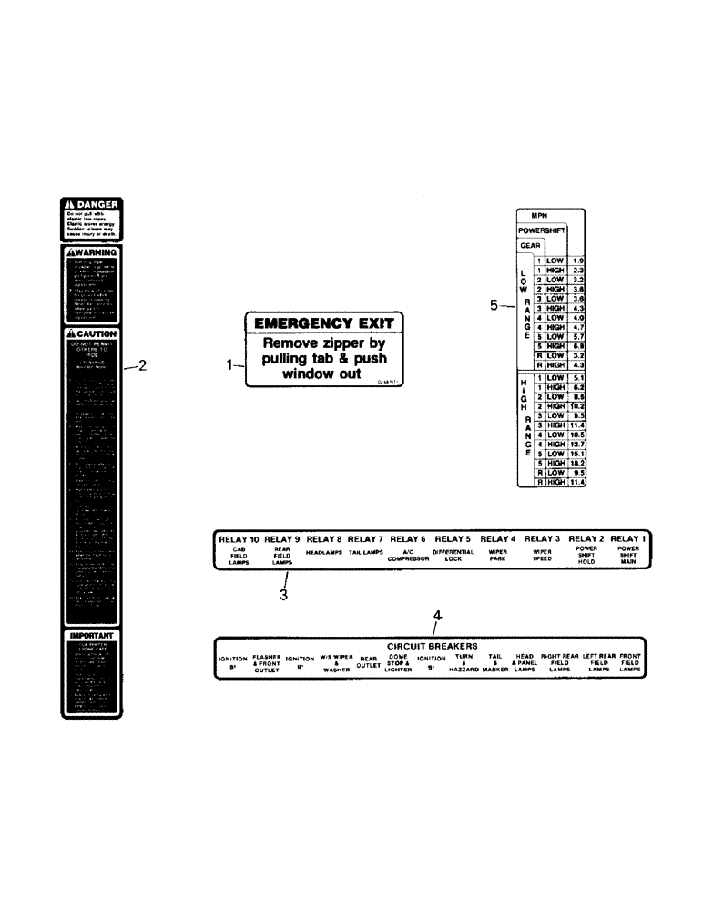 Схема запчастей Case IH CR-1225 - (09-01) - CAB DECALS (13) - DECALS
