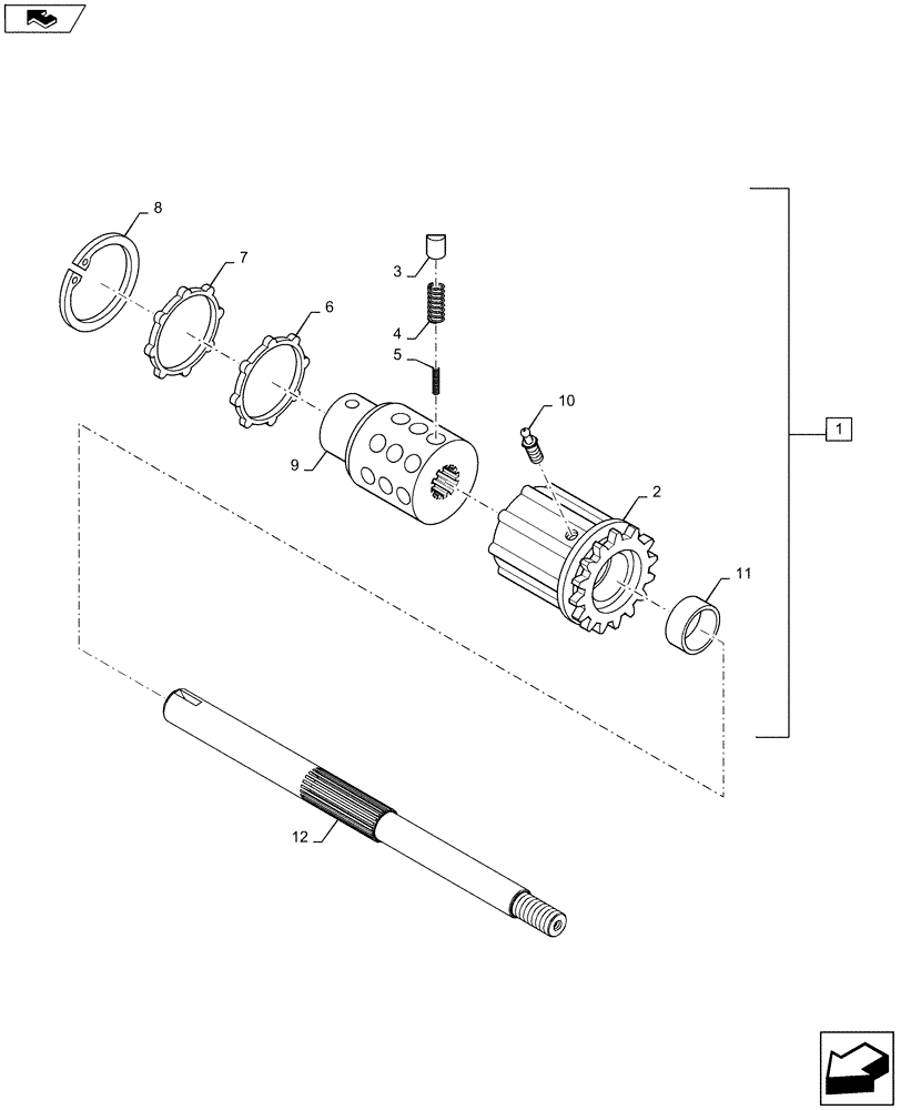 Схема запчастей Case IH RB464 - (13.454) - 1.8M & 2M WIDE PICKUP, STUFFER FEEDER, RADIAL PIN CLUTCH, P.I.N. Y9N043085 & AFTER (13) - FEEDER