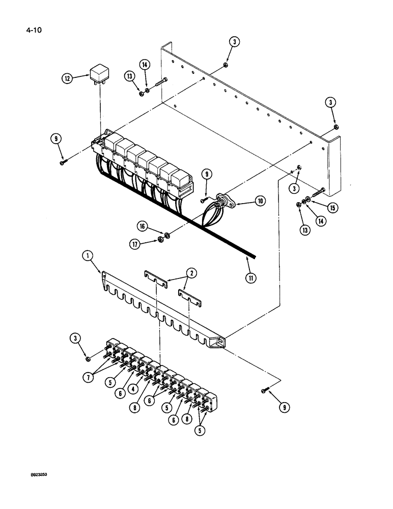 Схема запчастей Case IH 9260 - (4-010) - OVERHEAD CIRCUIT BREAKERS (04) - ELECTRICAL SYSTEMS