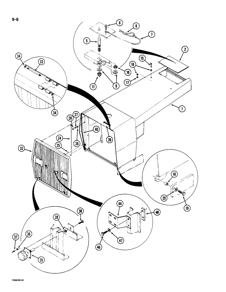 Схема запчастей Case IH 9190 - (9-06) - HOOD AND GRILLE (09) - CHASSIS/ATTACHMENTS