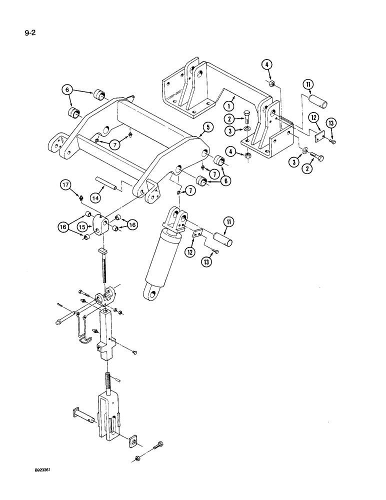 Схема запчастей Case IH 9250 - (9-002) - HITCH ROCKERSHAFT (09) - CHASSIS/ATTACHMENTS