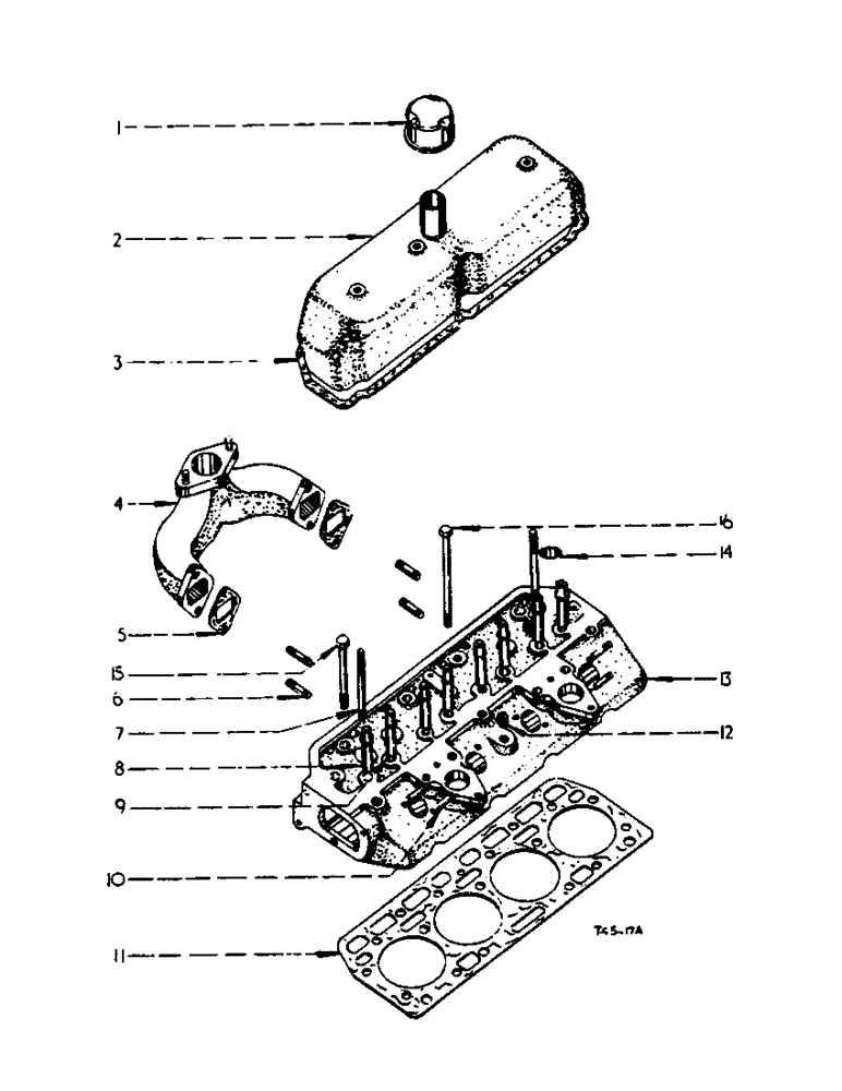 Схема запчастей Case IH 276 - (1-03) - CYLINDER HEAD AND EXHAUST MANIFOLD (02) - ENGINE