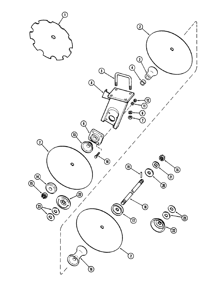 Схема запчастей Case IH DOT 23 - (42) - FRONT RIGHT WING GANG, MODEL 23-23 