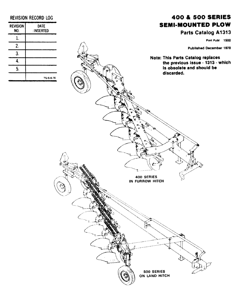 Схема запчастей Case IH 500-SERIES - (01) - 400 AND 500 SERIES, SEMI-MOUNTED PLOW 