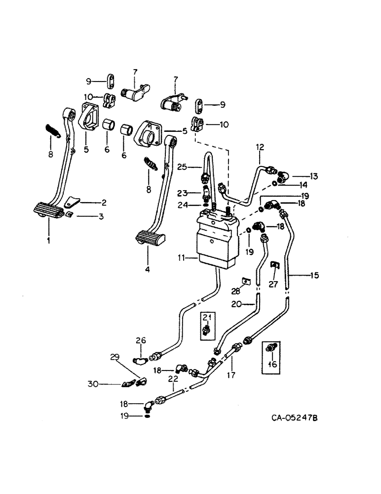 Схема запчастей Case IH 886 - (04-02) - BRAKES, MASTER BRAKE CONTROLS (5.1) - BRAKES