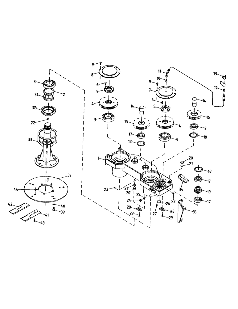 Схема запчастей Case IH 7700 - (A02-30) - GEARBOX, LEG BASECUTTER Mainframe & Functioning Components