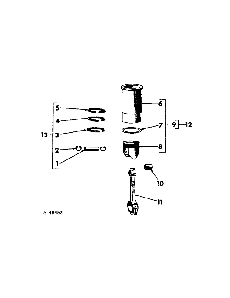 Схема запчастей Case IH 201 - (A-011) - CONNECTING ROD AND CYLINDER SLEEVE (10) - ENGINE
