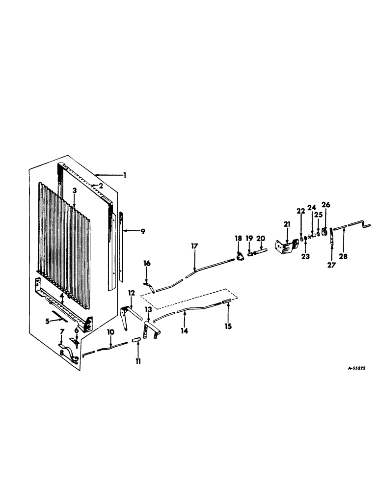 Схема запчастей Case IH 460 - (056) - COOLING SYSTEM, RADIATOR SHUTTER, FARMALL 460 SERIES COOLING SYSTEM