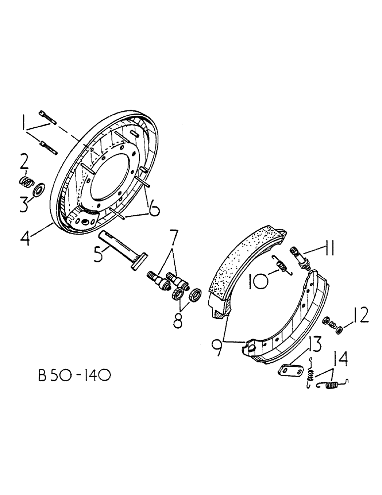 Схема запчастей Case IH 685 - (04-015) - DRUM BRAKE (5.1) - BRAKES