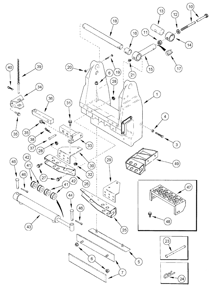Схема запчастей Case IH 2555 - (09A-34) - DRUM SUPPORT ASSY - 4 ROW NARROW AND 5 ROW NARROW (13) - PICKING SYSTEM