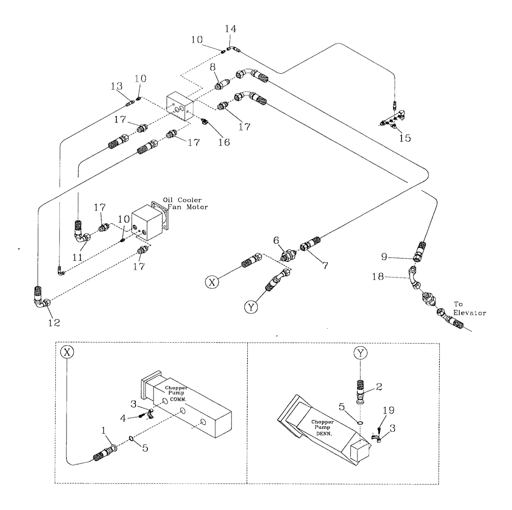 Схема запчастей Case IH 7700 - (B10[01]) - HYDRAULIC CIRCUIT {REMOTE OIL COOLER} Hydraulic Components & Circuits