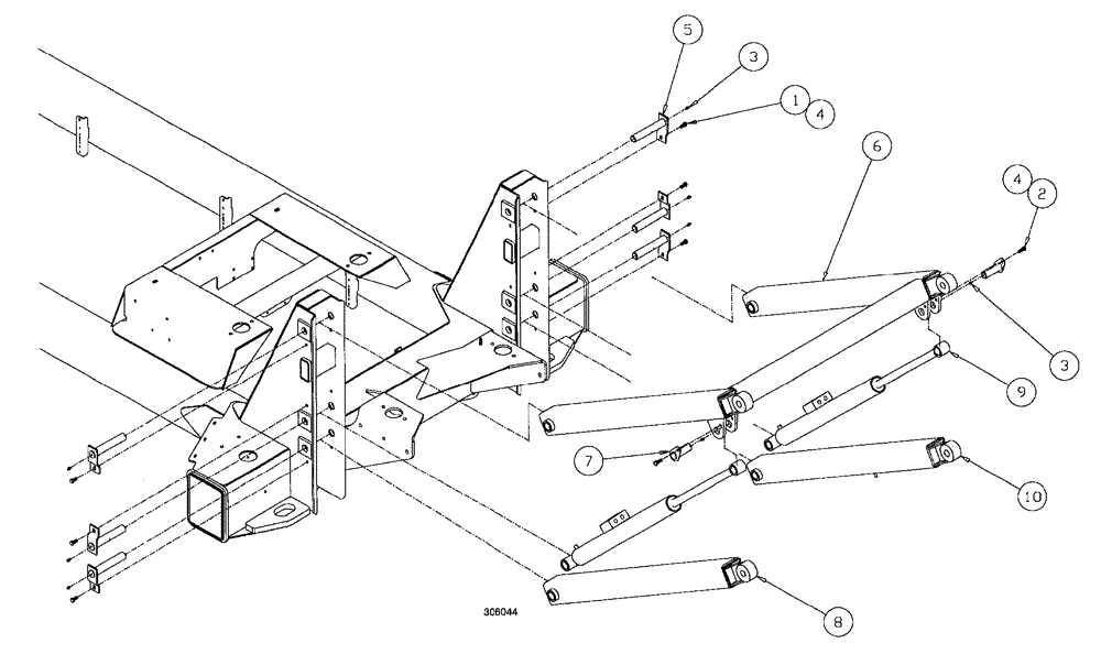Схема запчастей Case IH SPX4260 - (128) - PARALLEL LINK MOUNT ASSEMBLY (35) - HYDRAULIC SYSTEMS