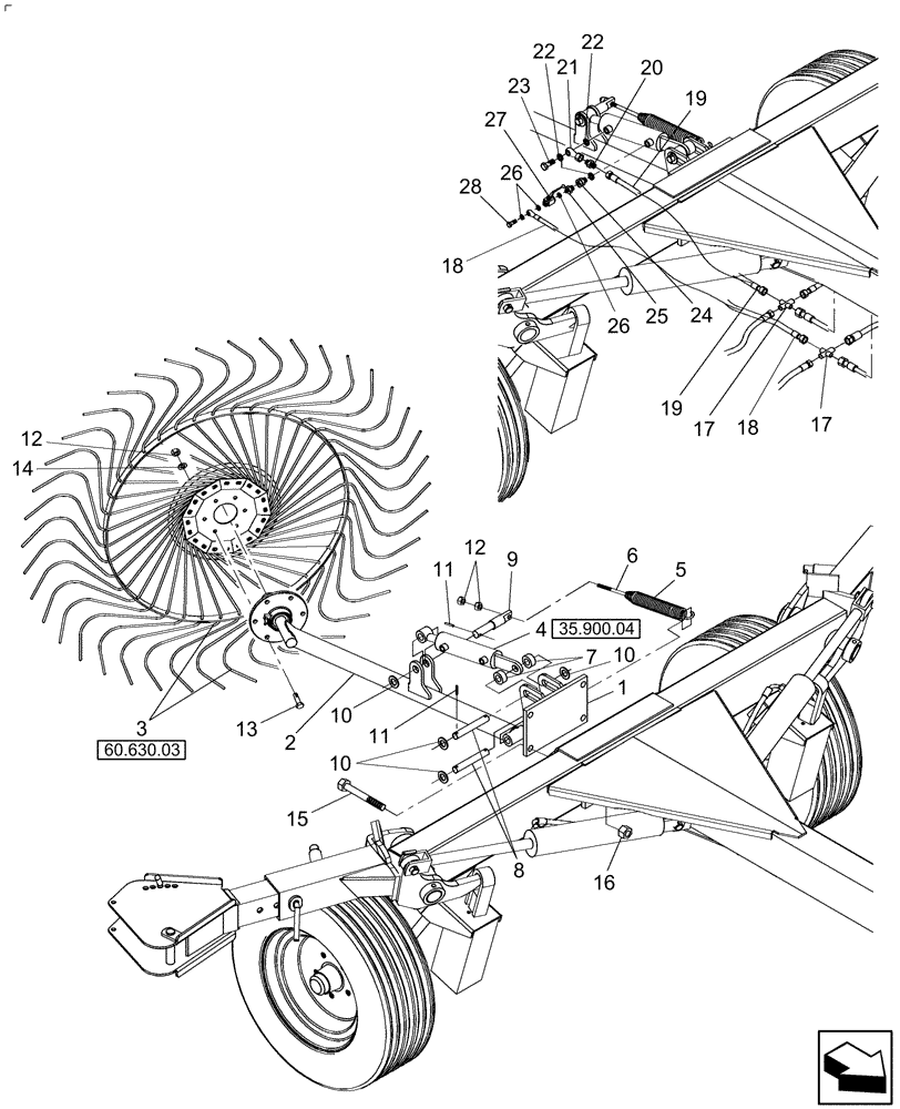 Схема запчастей Case IH WR102A - (88.100.02) - CENTER WHEEL, OPTIONAL HYDRAULIC LIFT KIT - 716929056 (88) - ACCESSORIES
