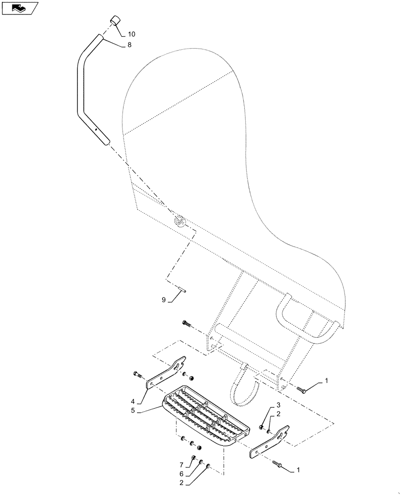 Схема запчастей Case IH 1240 - (80.150.02) - BULK FILL - STEP AND RAIL (80) - CROP STORAGE/UNLOADING