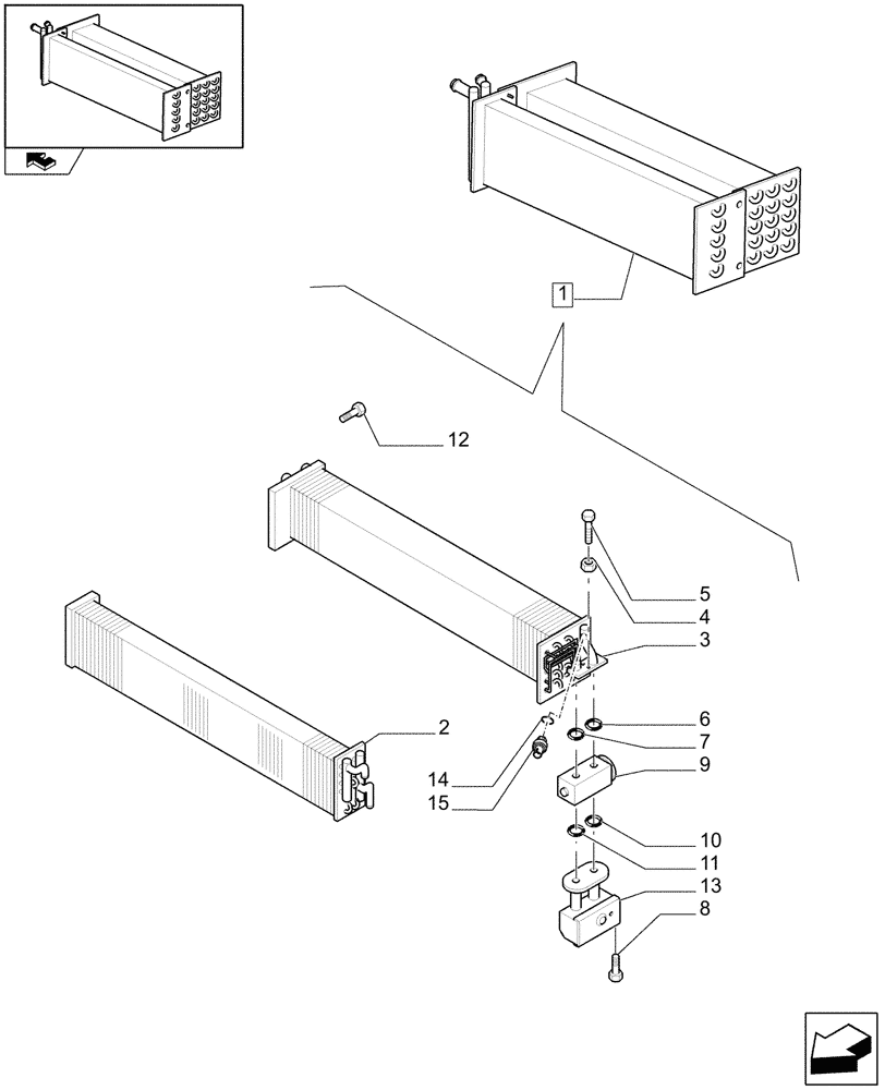 Схема запчастей Case IH MAXXUM 120 - (1.94.2/01C) - EVAPORATOR - BREAKDOWN (10) - OPERATORS PLATFORM/CAB