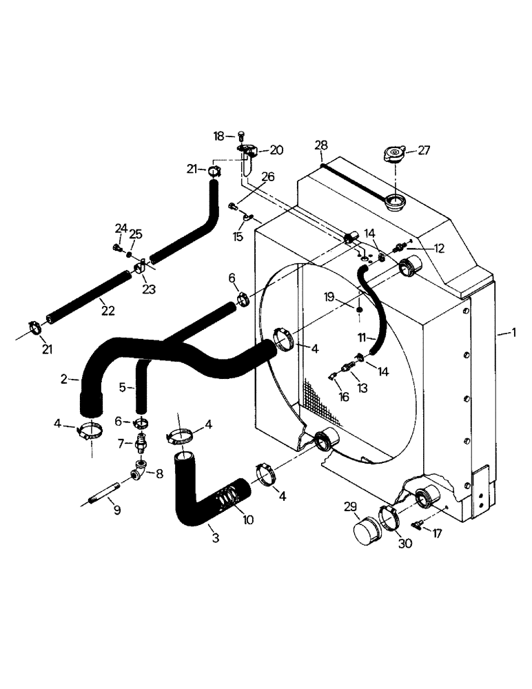 Схема запчастей Case IH KR-1280 - (04-13) - RADIATOR AND HOSES, CAT 3306 ENGINE (04) - Drive Train