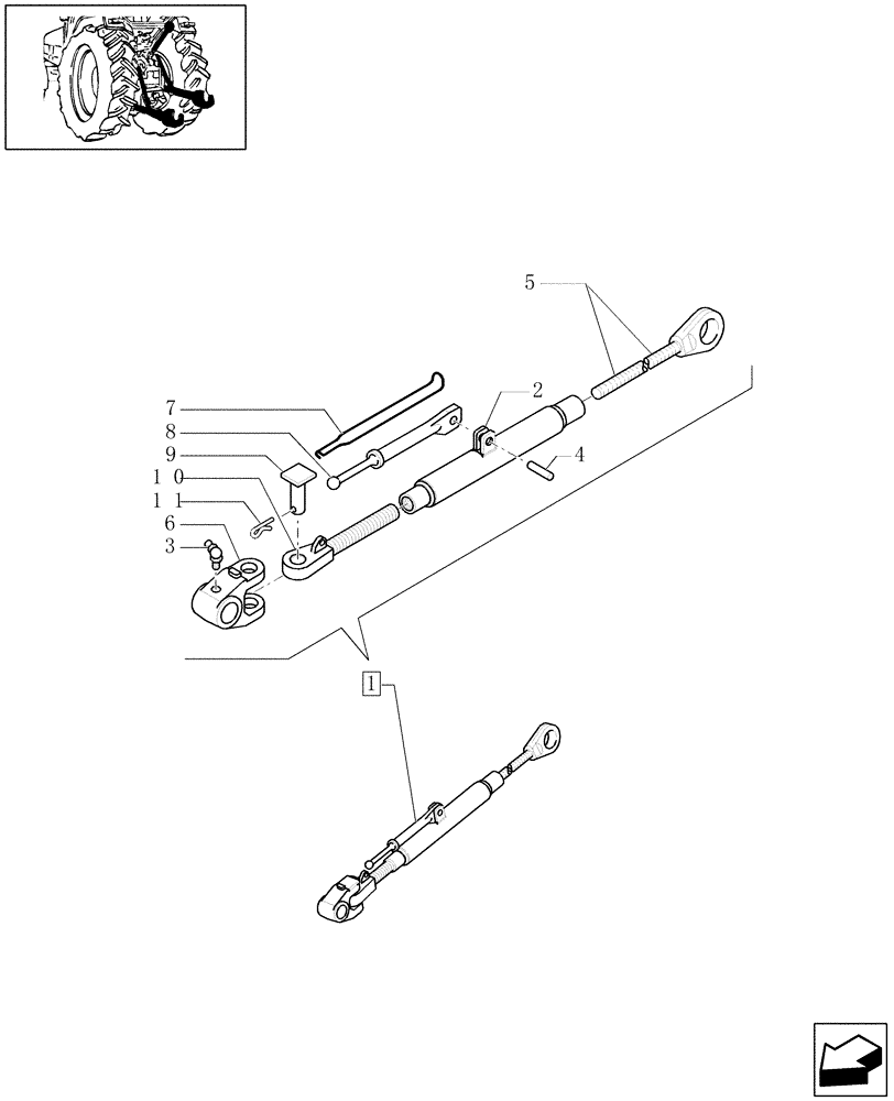 Схема запчастей Case IH PUMA 210 - (1.89.6/01A) - (VAR.881) IMPLEMENT CARRIER WITH TELESCOPIC LINK ENDS (09) - IMPLEMENT LIFT