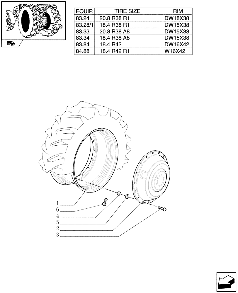 Схема запчастей Case IH PUMA 115 - (83.00[04]) - DRIVE WHEELS (11) - WHEELS/TRACKS