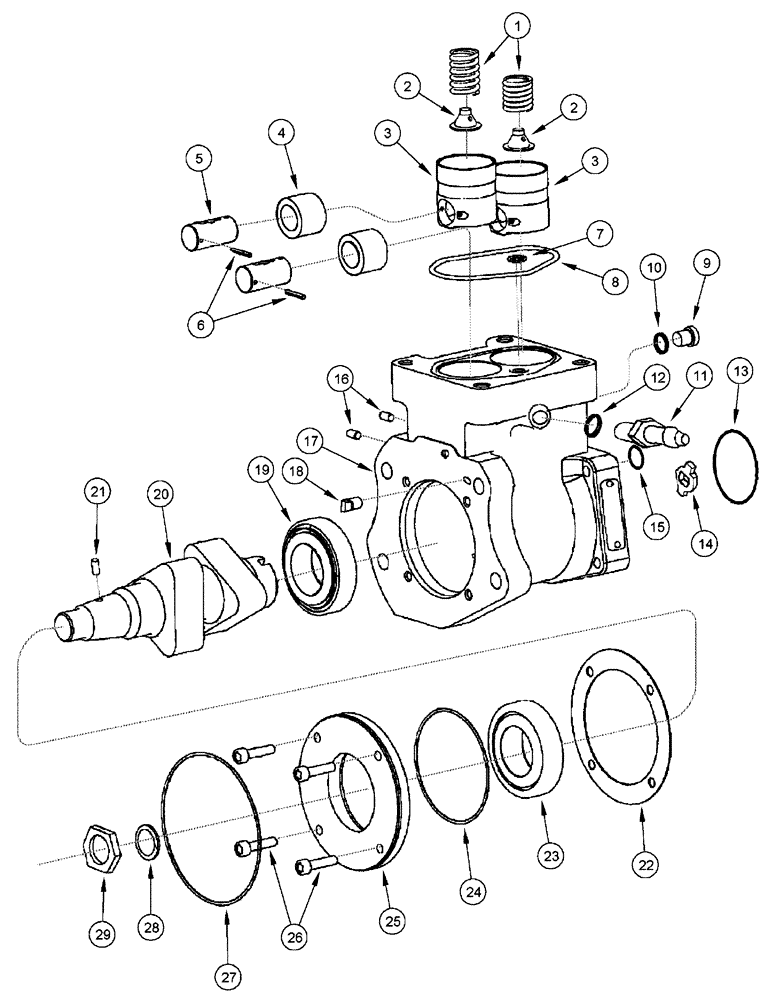 Схема запчастей Case IH SPX4410 - (03-033) - FUEL INJECTION PUMP - CAM HOUSING KIT (01) - ENGINE