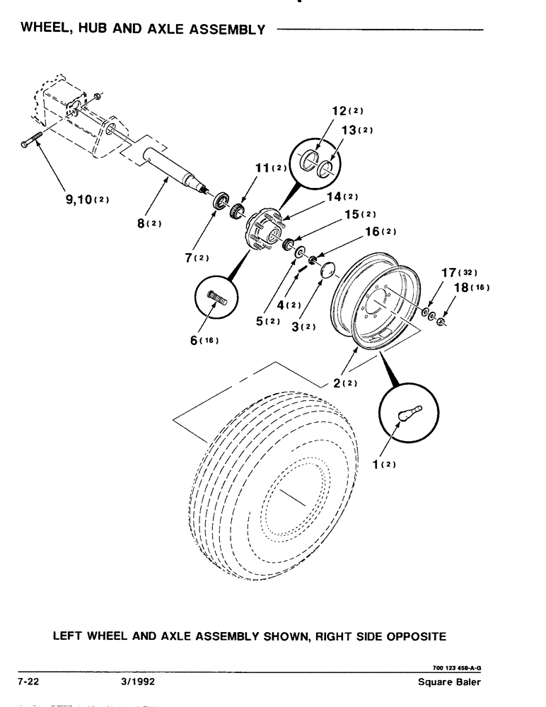 Схема запчастей Case IH 8570 - (7-22) - WHEEL, HUB AND AXLE ASSEMBLY (12) - MAIN FRAME