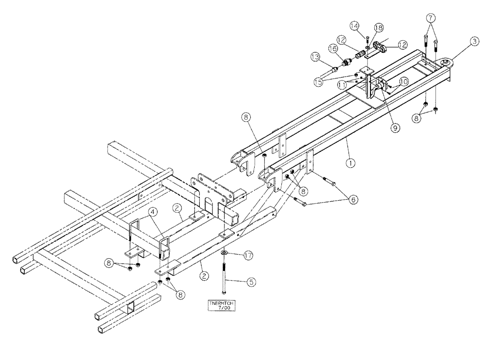 Схема запчастей Case IH TIGERMATE II - (39.110.02) - TIGER TINE REAR HITCH ATTACHMENT (39) - FRAMES AND BALLASTING