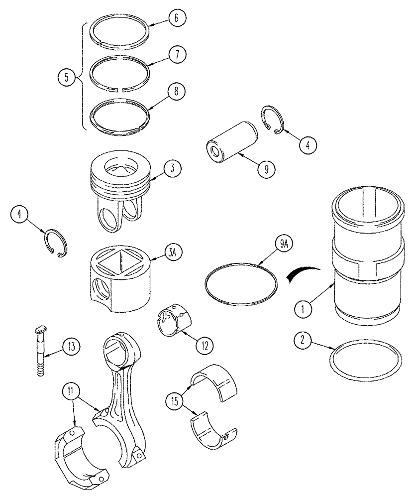 Схема запчастей Case IH FLX4010 - (02-056) - PISTON - CONNECTING ROD, FLX4510 (01) - ENGINE