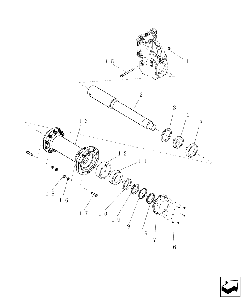 Схема запчастей Case IH ADX3360 - (D.13.B[08]) - REAR DUAL HUB/SPINDLE (BSN CBJ0005318) D - Travel