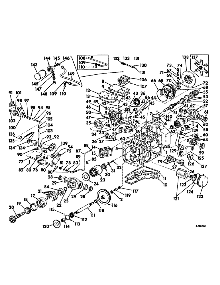 Схема запчастей Case IH 656 - (B-02) - POWER TRAIN, HYDROSTATIC DRIVE AND RELATED PARTS (03) - POWER TRAIN