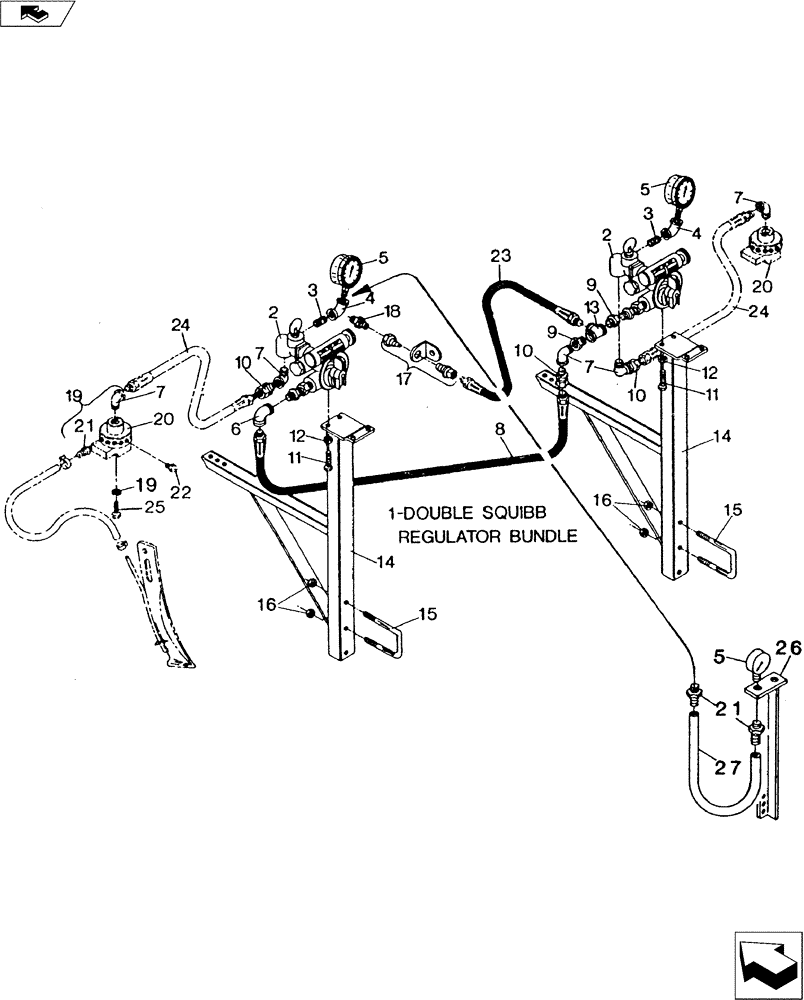 Схема запчастей Case IH 3200 - (75.200.15) - DOUBLE SQUIBB BUNDLE (75) - SOIL PREPARATION
