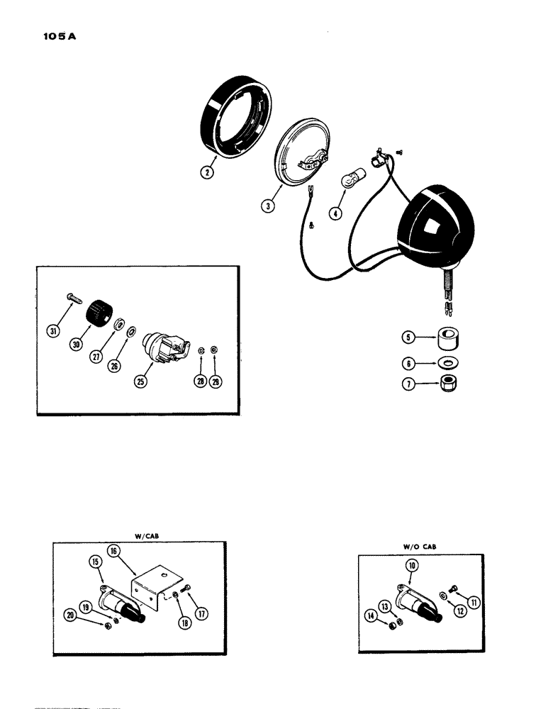 Схема запчастей Case IH 770 - (105A) - LIGHTING EQUIPMENT, TAIL & WARNING LAMP (04) - ELECTRICAL SYSTEMS