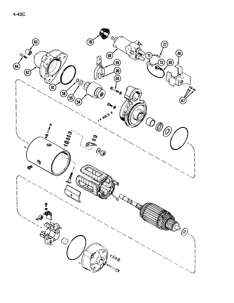 Схема запчастей Case IH 3594 - (4-043C) - STARTER ASSEMBLY (04) - ELECTRICAL SYSTEMS