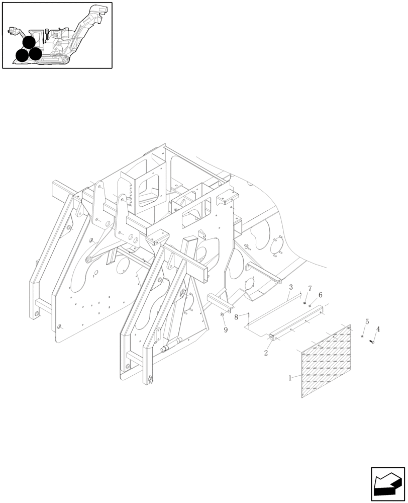 Схема запчастей Case IH A4000 - (A01.03[01]) - STONE GUARDS Mainframe & Functioning Components