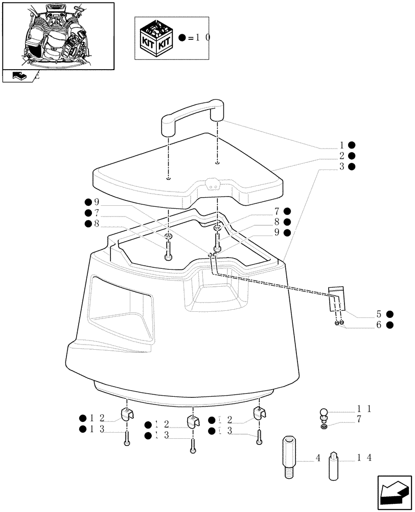 Схема запчастей Case IH PUMA 140 - (1.93.0/02) - REAR CORNER STORAGE BOX (VAR.330871) (10) - OPERATORS PLATFORM/CAB