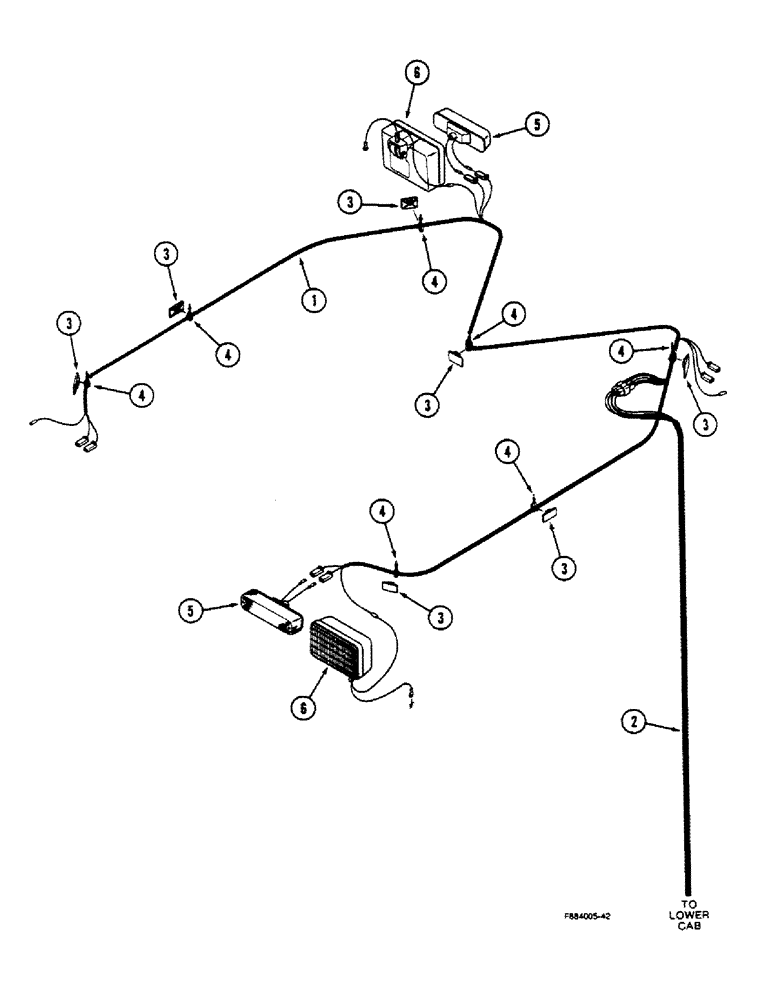 Схема запчастей Case IH 9150 - (4-10) - OVERHEAD CAB HARNESS, ROPS (04) - ELECTRICAL SYSTEMS